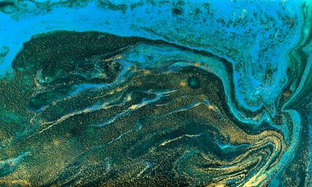 Blue and gold marbling ripple of agate.