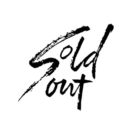 Sold Out. Modern dry brush lettering. Vector illustrationのイラスト素材