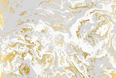 Gray and gold agate ripplle pattern. Pale beautiful marble backgroundのイラスト素材