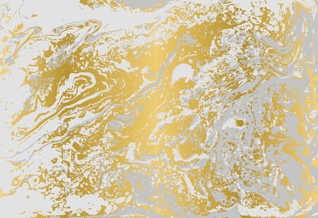 Gray and gold agate ripplle pattern. Pale beautiful marble backgroundのイラスト素材