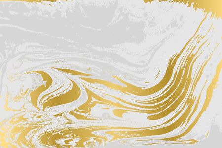 Gray and gold agate ripplle pattern. Simple marble monochrome background. Minimalismのイラスト素材