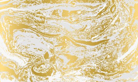 Green and gold ripple of agate background. Golden powder marbleのイラスト素材