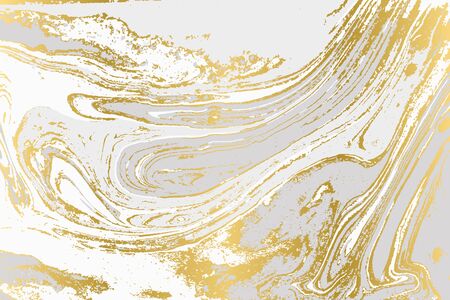 Minimalistic gold and gray marble pattern. Agate background.のイラスト素材