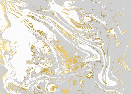 Minimalistic gold and gray marble pattern. Agate background.のイラスト素材