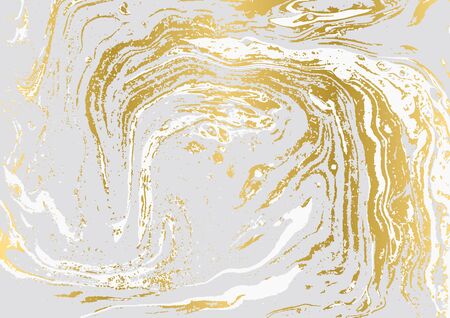 Minimalistic gold and gray marble pattern. Agate backgroundのイラスト素材
