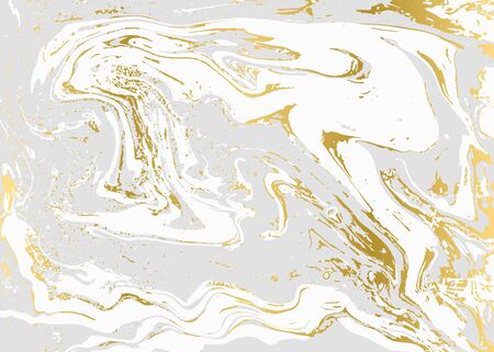 Minimalistic gold and gray marble pattern. Agate background.のイラスト素材