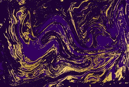 Minimalistic violet and gold marble pattern. Agate background.のイラスト素材