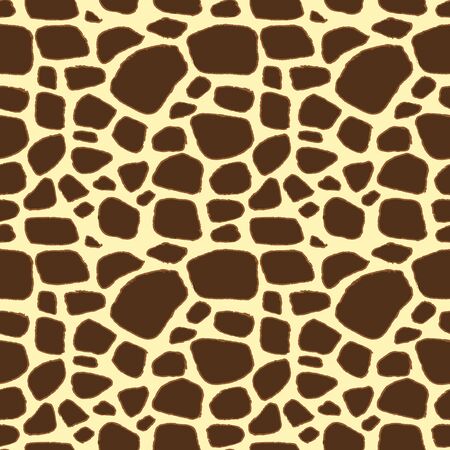 Giraffe skin hand drawn pen texture. Vector seamless pattern sketch skin pattern.のイラスト素材