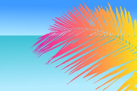 Summer gradient silhouette palm tree leaf background. Vector illustration.のイラスト素材