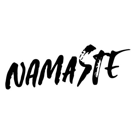 Namaste. Indian word. Modern brush lettering. Handwritten calligraphic design. Typography banner. Vector illustration.のイラスト素材