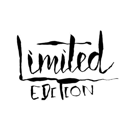 Limited edition. Ink handwritten lettering. Modern dry brush calligraphy. Typography poster design. Vector illustration.のイラスト素材