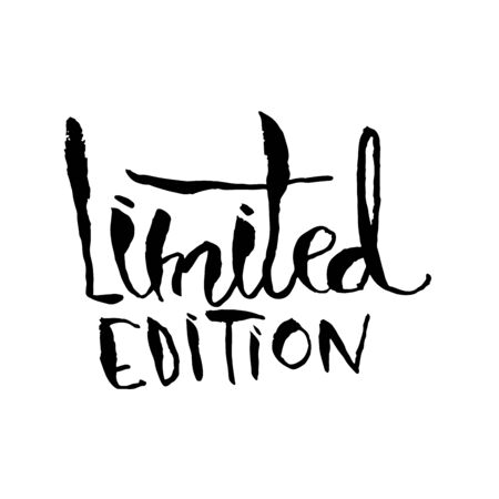 Limited edition. Ink handwritten lettering. Modern dry brush calligraphy. Typography poster design. Vector illustration.のイラスト素材