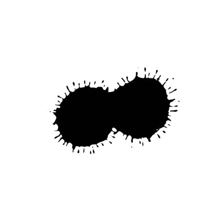 Black drop isolated on white background. Grunge splash texture. Vector illustration.のイラスト素材