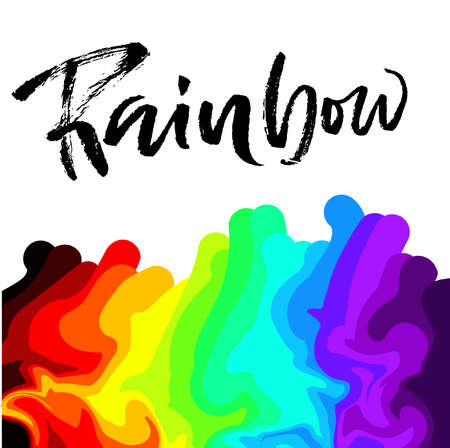 Colorful rainbow marbling abstract background. Vector illustration.のイラスト素材