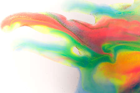Rainbow abstract gradient pattern. Colorful liquid background with golden glitter. Artwork abstract...