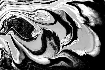 Black and white marbling background. Unique artwork texture. Marble pattern imitation. Stock...