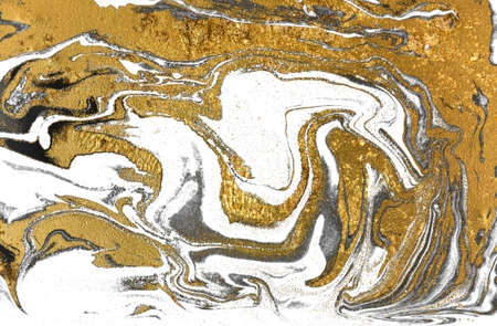Black and white marbling background. Unique artwork texture. Marble pattern imitation. Stock...