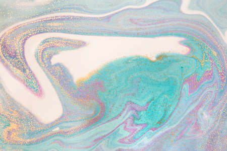 Marbled blue abstract wave background in ocean style.の写真素材