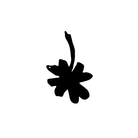 Clover icon. Grunge vector dry brush illustration.のイラスト素材
