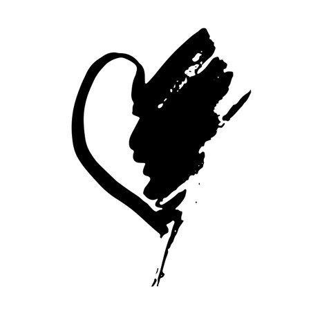 Grunge heart. Valentine day print. Vector illustration.のイラスト素材