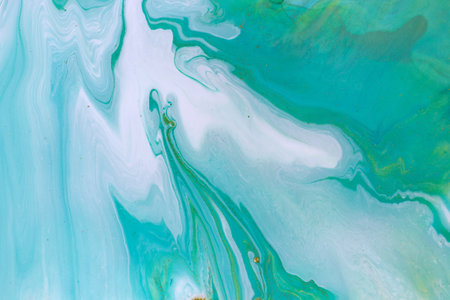 White, green and gold marbling pattern. Golden marble liquid texture.