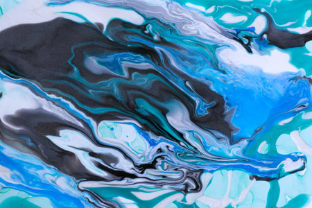 Blue and black marbling pattern. Marble liquid texture.
