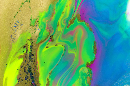 Beautiful vivid marble pattern. Fluorescent bright background.