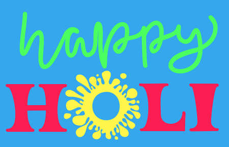 Happy Holi. Lettering. Vector illustration.のイラスト素材
