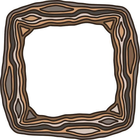 Old wooden frame sketch. Vector illustration.のイラスト素材