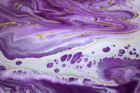 Marble purple acrylic texture. Agate ripple background.