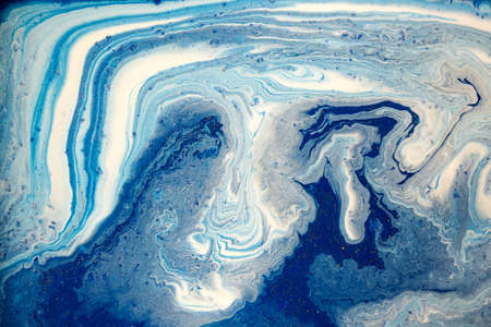 Abstract marble artwork background. Liquid navy blue print pattern. Wave illustration.