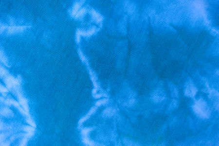 Blue tie dye fabric hand made pattern.の写真素材