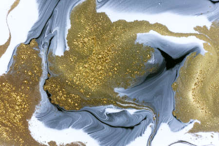 Marble abstract acrylic background with gold dustの写真素材