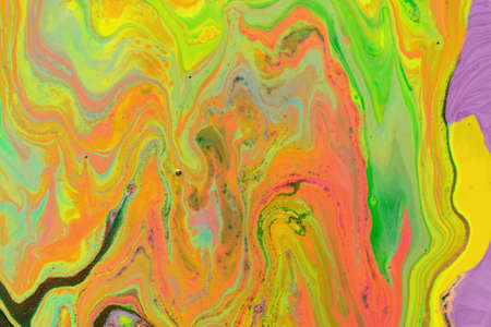 Abstract green and pink wave mix ink texture. Marble background.