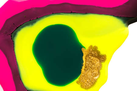 Abstract eye with gold glitter. Fluorescent print