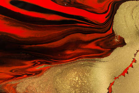 Christmas holiday style marble gold and red background.