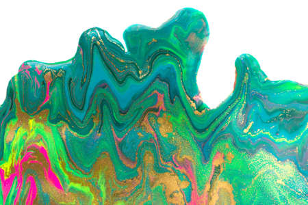 Ink waves vivid paints on white background. Abstract print