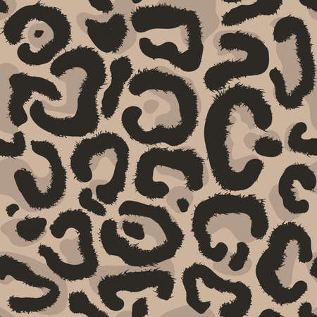 Leopard imitation brown seamless pattern. Vector illustration