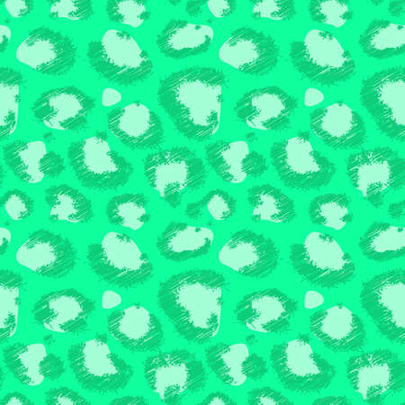 Leopard imitation seamless green mint pattern. Vector illustrationのイラスト素材