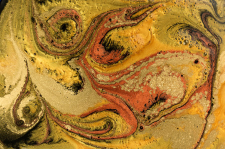 Marble Gold Mixed Ink Pattern.の写真素材