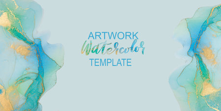 Gentle Blue Artwork Design Template.の写真素材