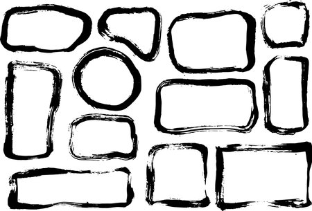 Grunge Dry Brush Frames Vector Setのイラスト素材