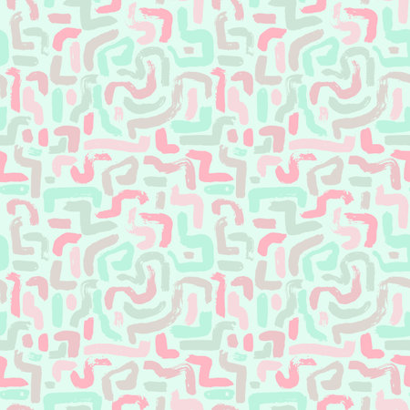 Pastel Geometric Seamless Pattern. Abstract Vector Backgroundのイラスト素材