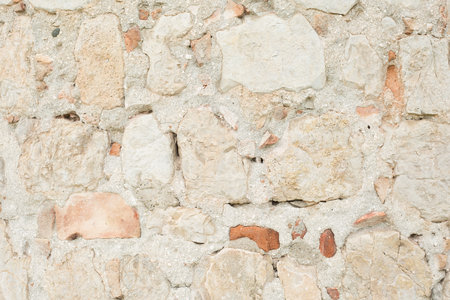 Light Old Brickwork Texture. Ancient Brick Wall.