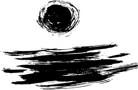 Grunge Ink Brush Print Texture with Copyspaceのイラスト素材