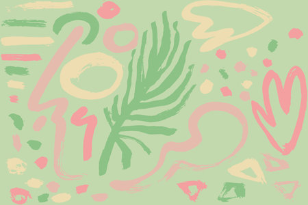 Abastract Contemporary Dry Brush Green Printのイラスト素材