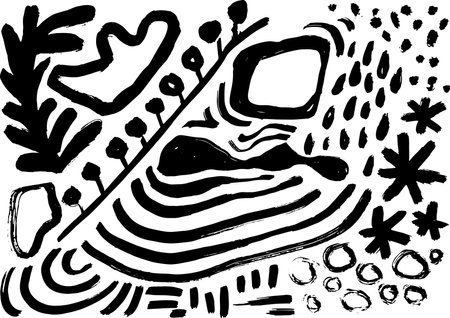 Grunge Hand Drawn Contemporary Abstract Background.のイラスト素材