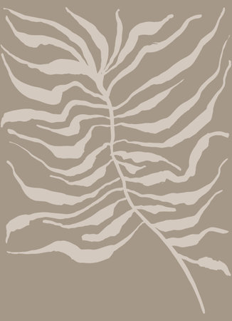 Minimal Tropical Leaf Beige Templateのイラスト素材