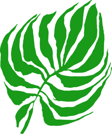 Hand Drawn Brush Artwork Tropical Leafのイラスト素材