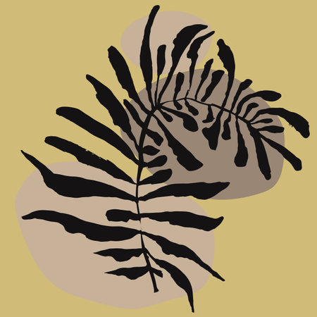 Beige Social Media Leaves Template.のイラスト素材